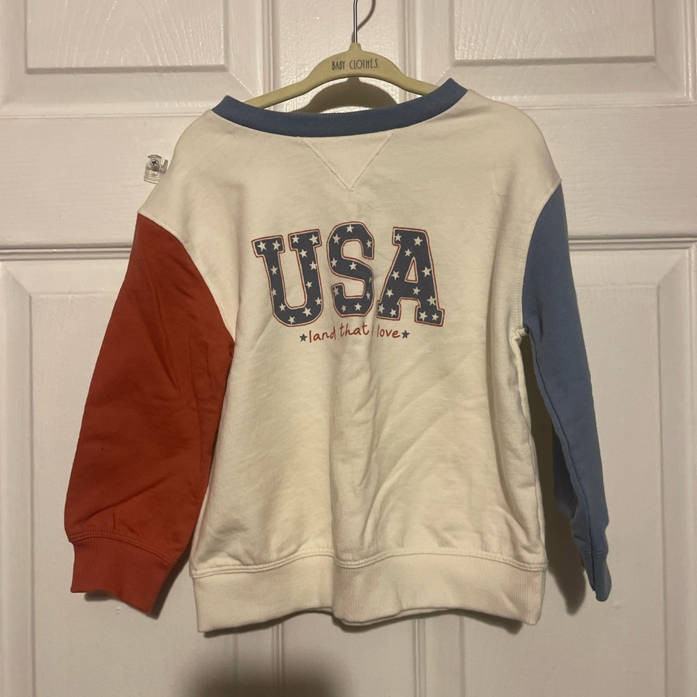 LC Lauren Conrad Kids USA Sweatshirt - Cream, Red, and Blue